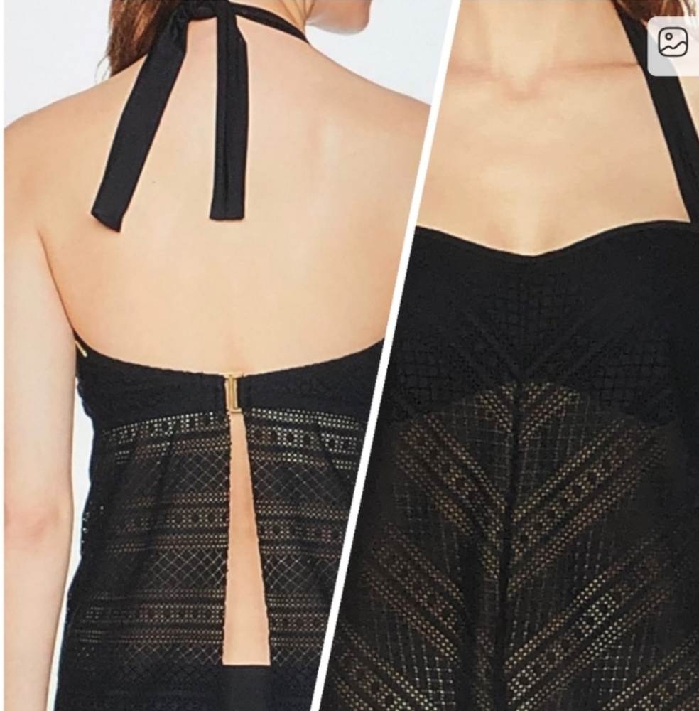 Ellen Tracy, Easy Breezy Black Tankini Top. 40D - Picture 11 of 11